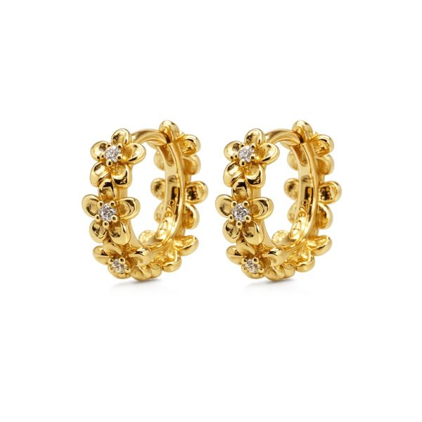 Karma Jewelry Hinged Hoops Flower Lea Goldplated 12MM