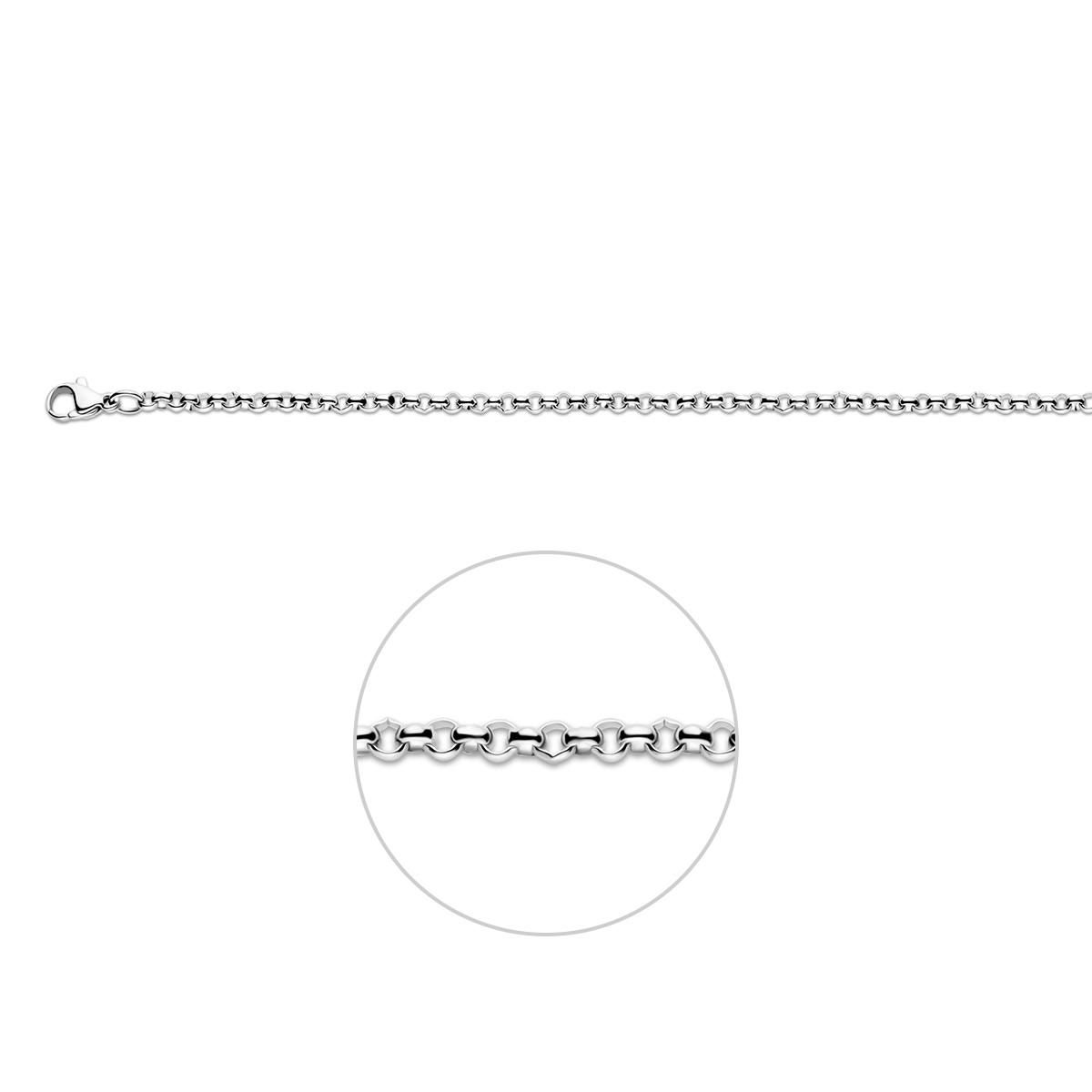 Beschrijving: Stalen collier met jasseron schakel. 
Uniekenummer serie: 27078
Verpakt per: 1
Doelgroep: dames
Breedte: 3 mm
Langste lengte: 60 mm