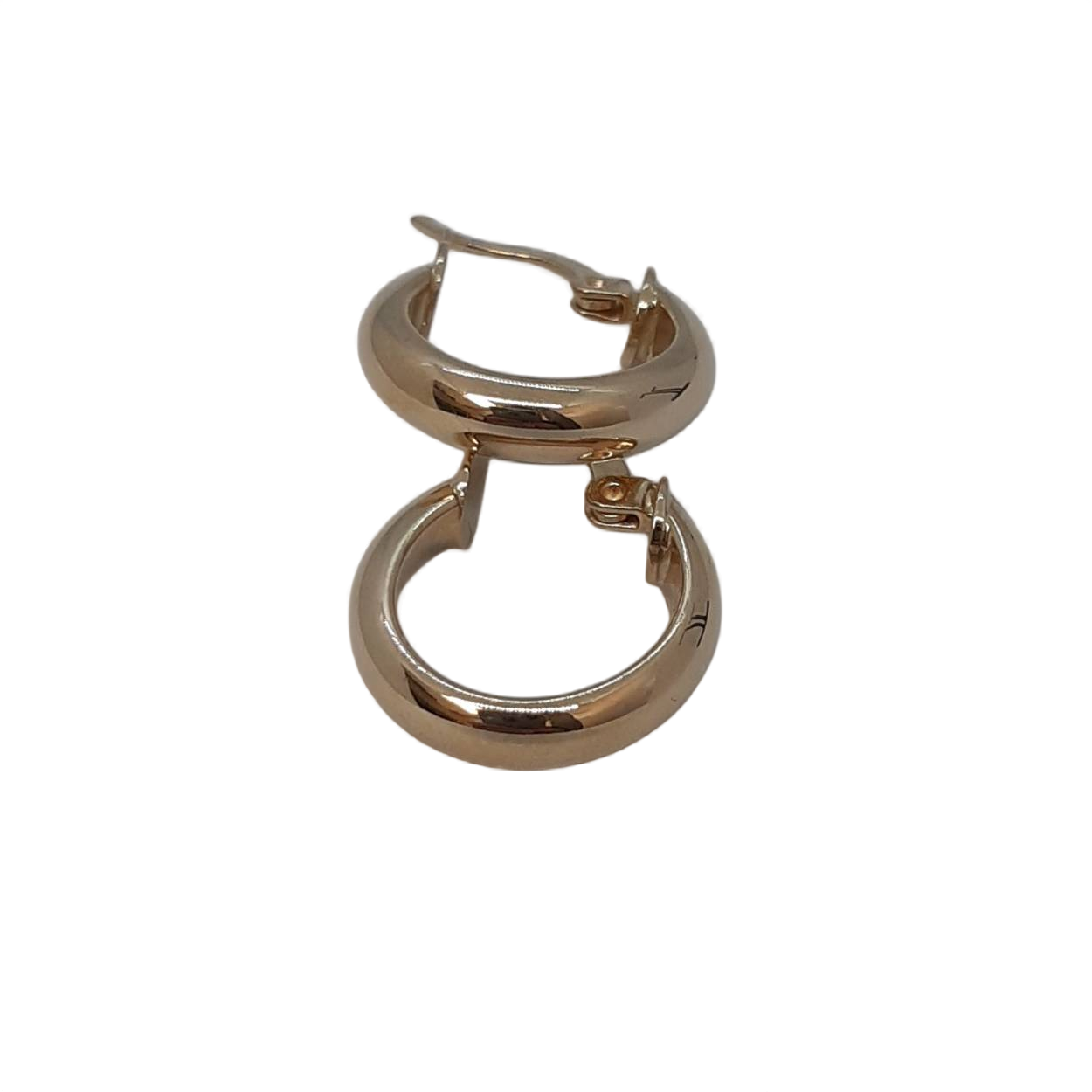 De gouden oorbellen BREA-000752 zijn prachtige creolen, gemaakt van 14 karaat goud. Ze stralen door hun glans en hebben een diepte van 4,2 mm en een diameter van 11 mm. Deze goudkleurige juwelen zijn perfect voor zowel dagelijks gebruik als speciale gelegenheden. Draag ze met opgestoken haar voor een elegante uitstraling.