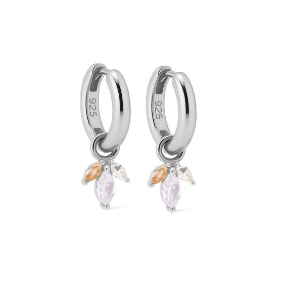 Karma Jewelry Hinged Hoops Persian Opal White Silver