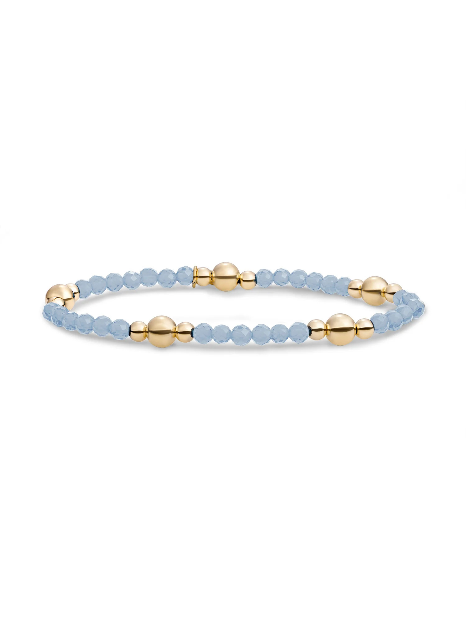Sparkling Jewels bracelet Milky Blue Jade Bold Mix Gold