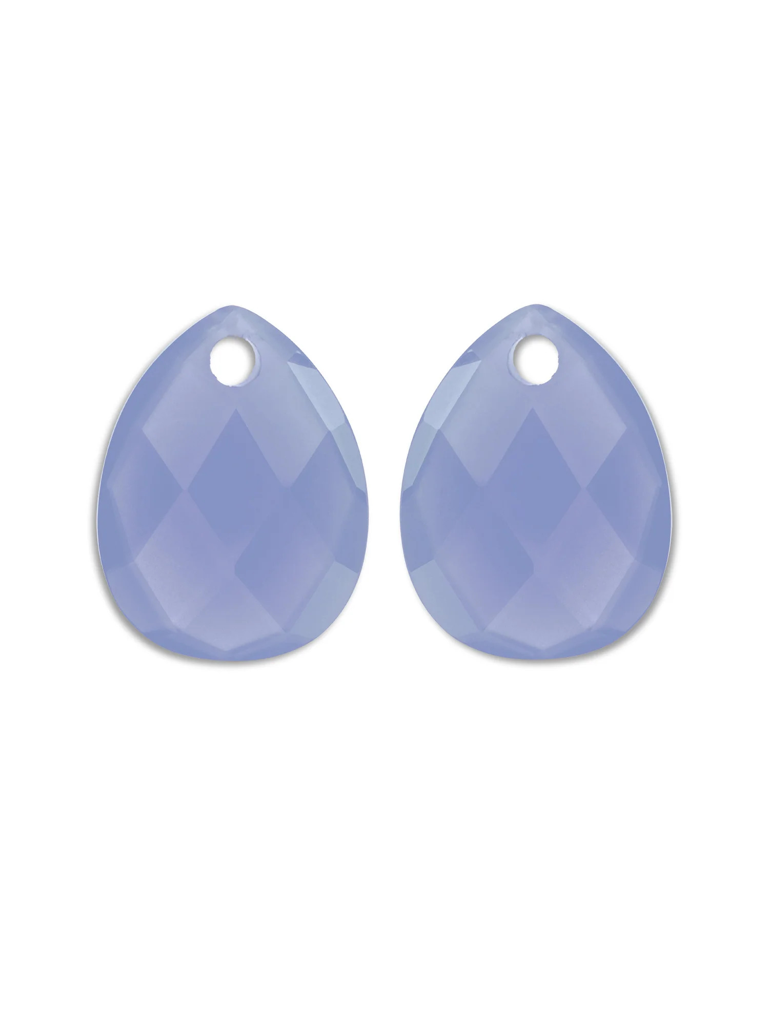 Sparkling Jewels Earstones I Afterglow Milky Blue Jade