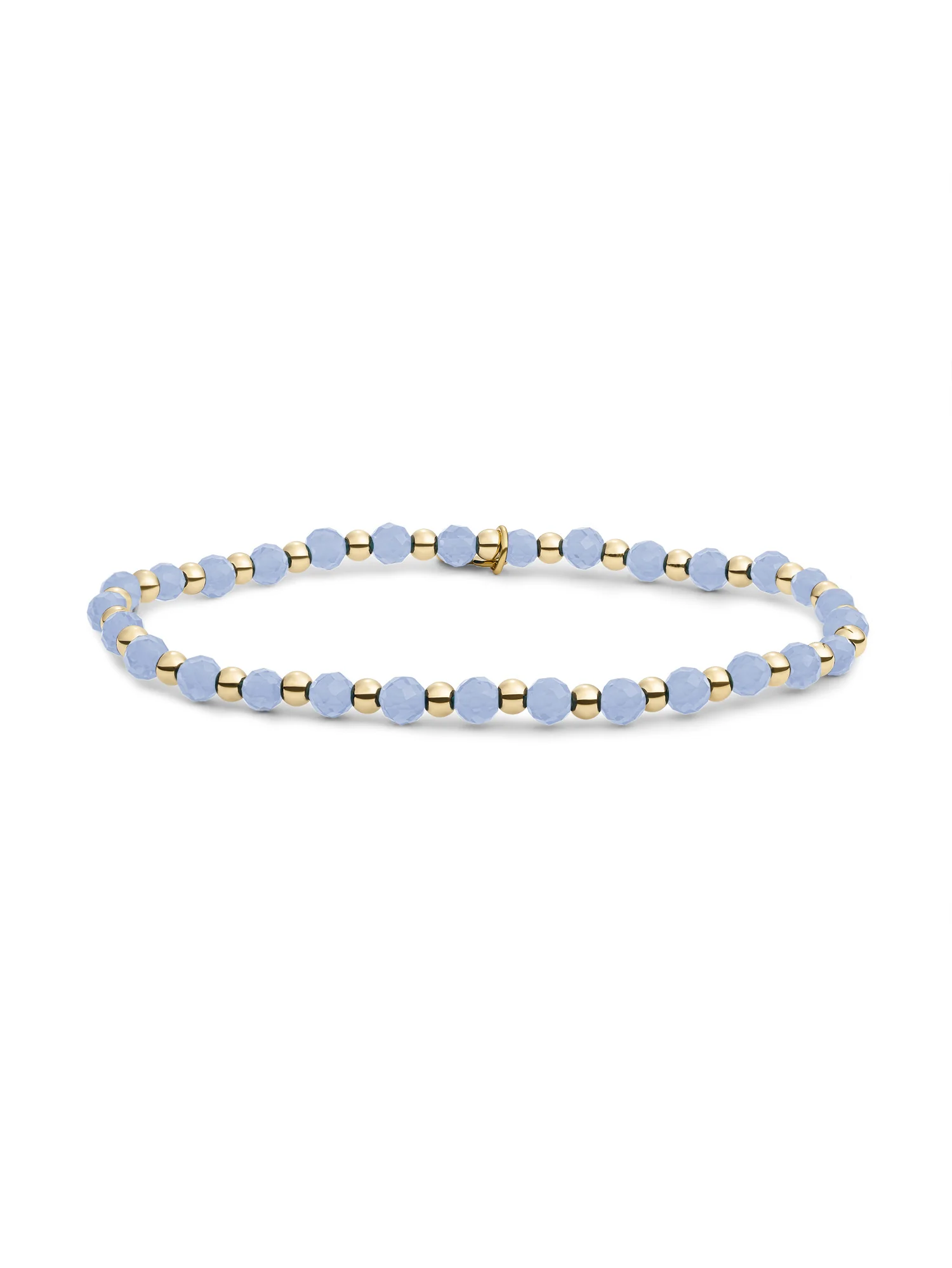 Sparkling Jewels Bracelet | Milky Blue Jade Interstellar - Gold - 3mm