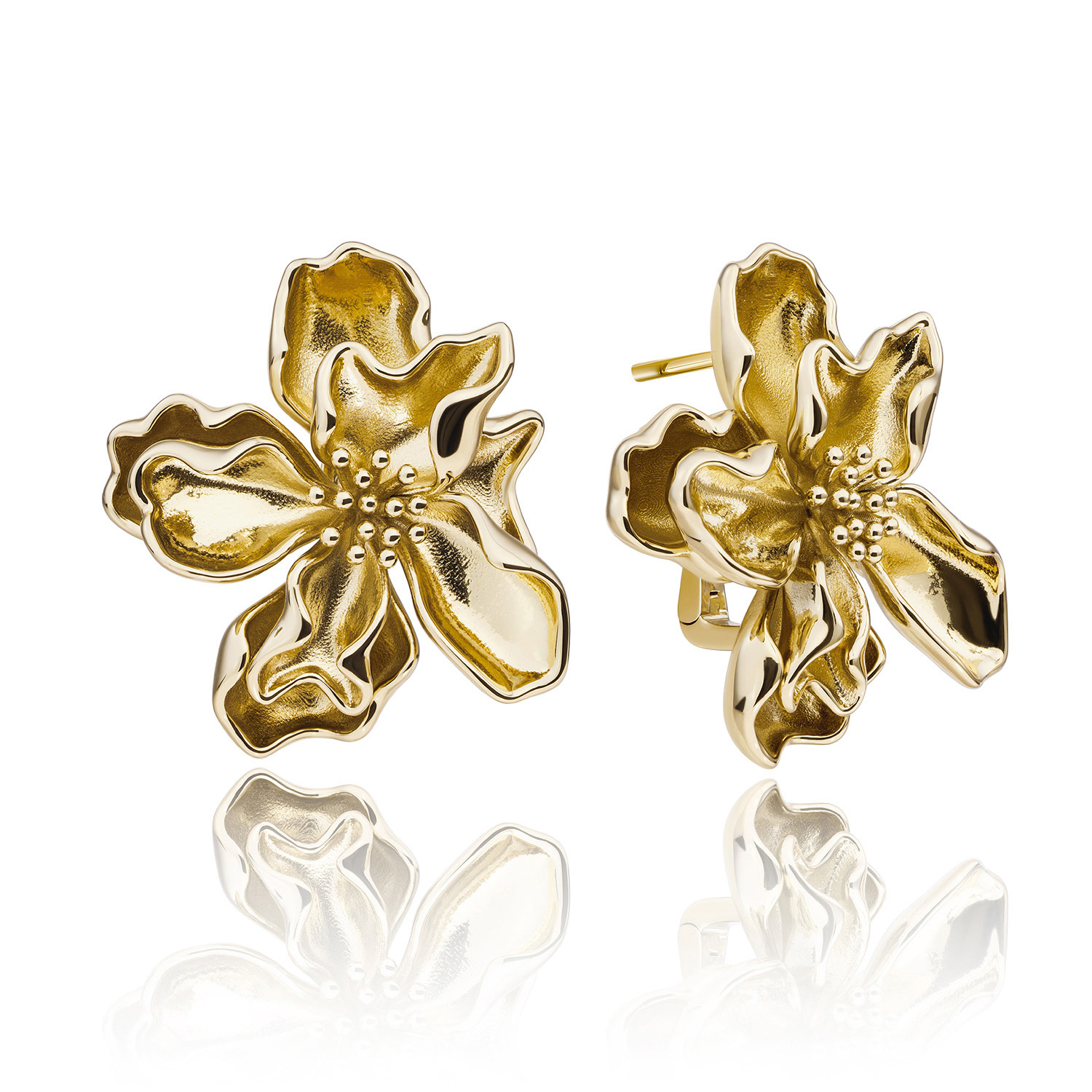 Sparkling Jewels earrings Botanic Push Back Goldplated