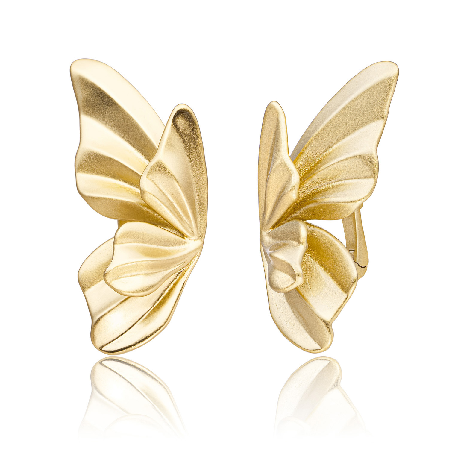 Sparkling Jewels Earrings I Butterfly Push Back Earrings Gold