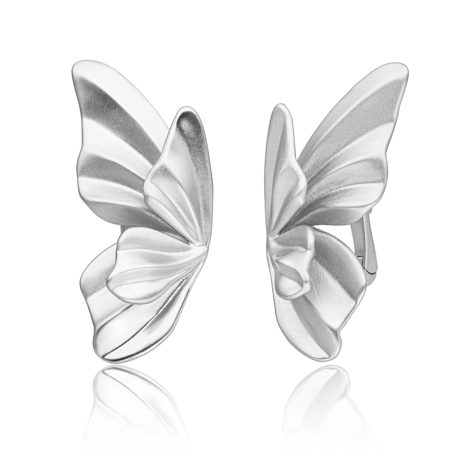 Sparkling Jewels Earrings | Butterfly Push Back Earrings Silver