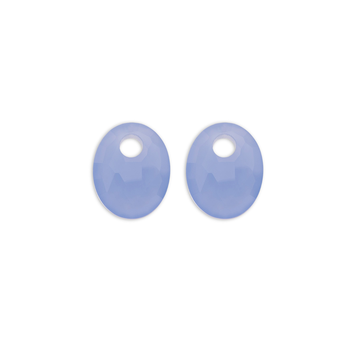 Sparkling Jewels oorstenen Small Oval Milky Blue Jade 