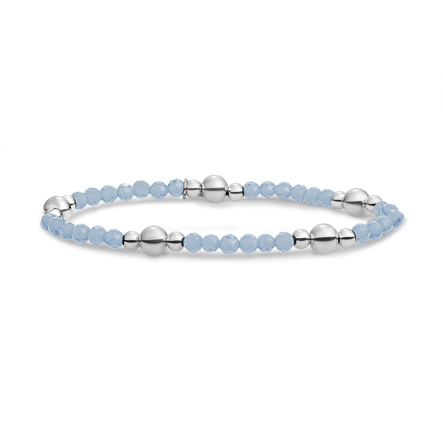 Sparkling Jewels armband Milky Blue Jade Bold Mix Silver