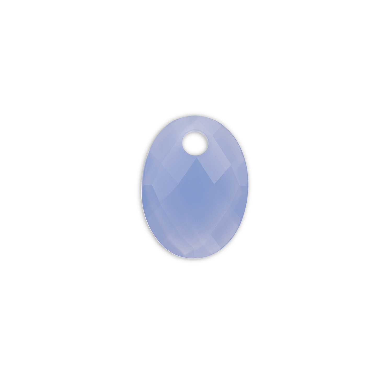 Sparkling Jewels Pendant Gemstone | Medium Oval - Milky Blue Jade