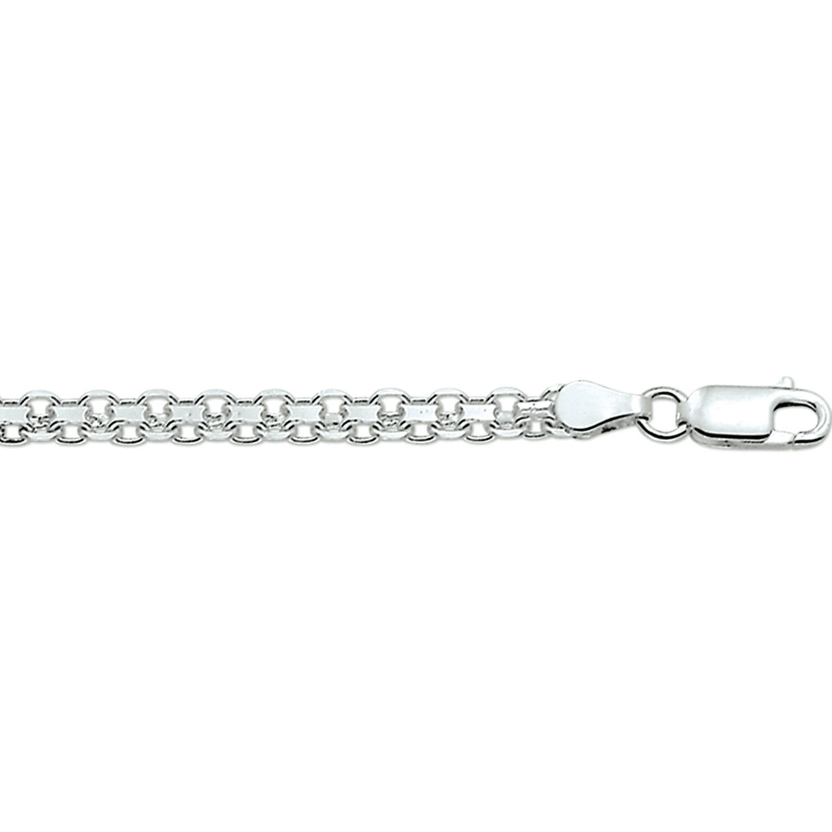 Gerhodineerd zilveren 925 Bismarck armband 19 cm 4,3 mm breed