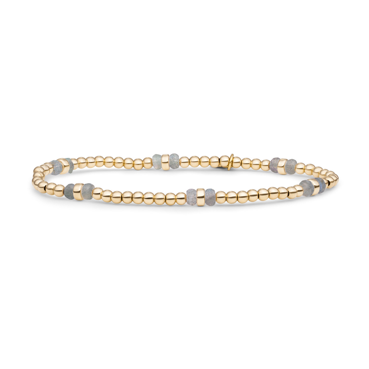 Sparkling Jewels Bracelet | Labradorite Double Reverse Roundel - Gold