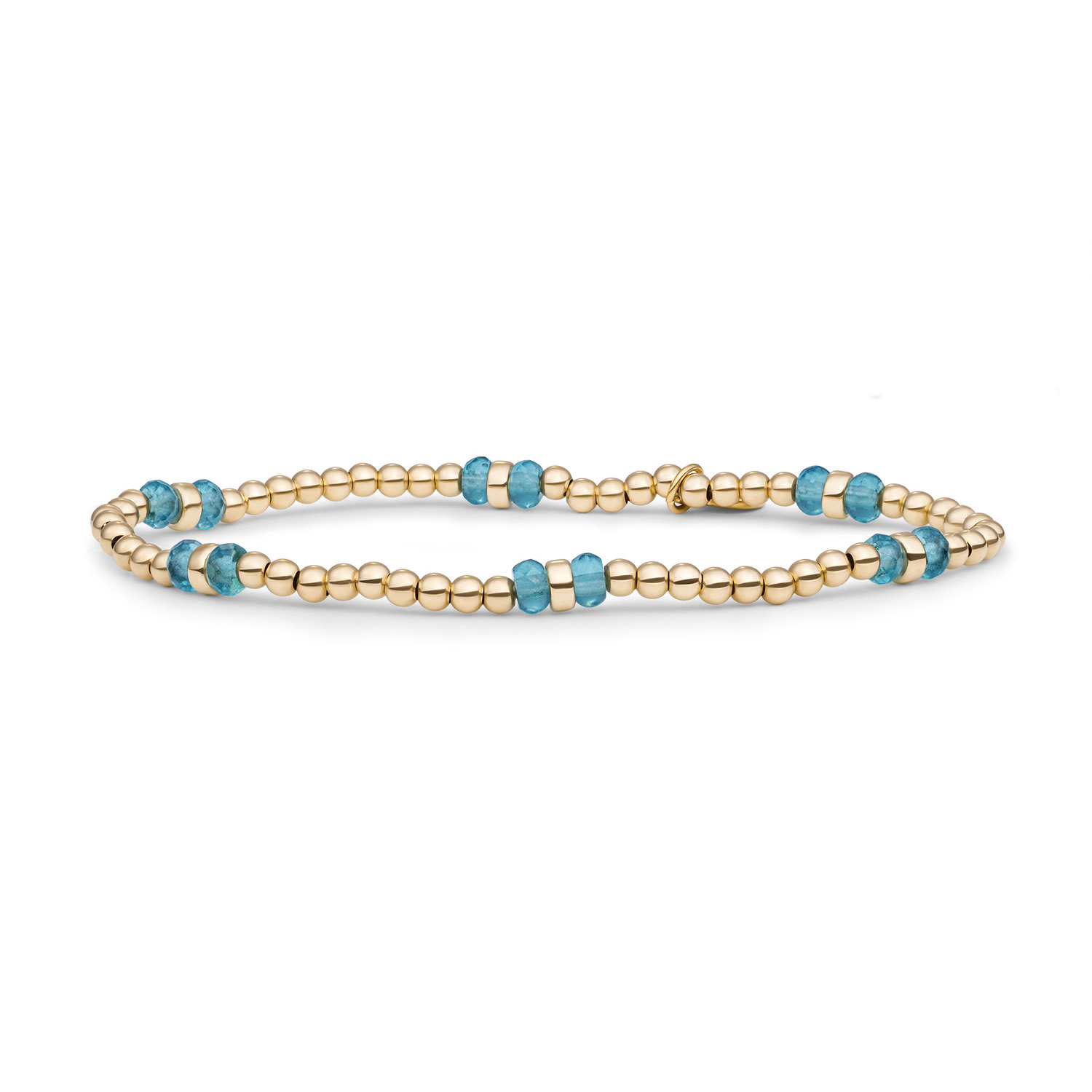 Sparkling Jewels Bracelet | Turquoise Quartz Double Reverse Roundel - Gold