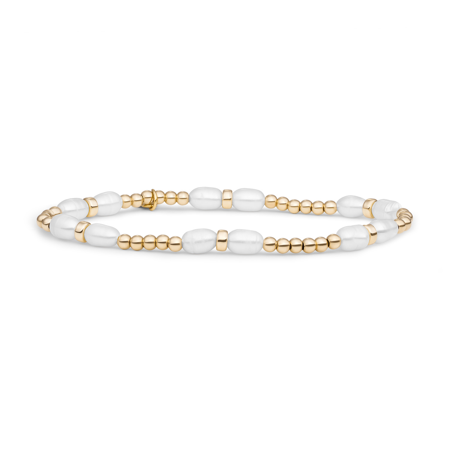 Sparkling Jewels Bracelet | Pearl Double Reverse Roundel - Gold