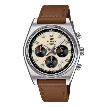 De EDIFICE-motorsportchronograaf is ge&iuml;nspireerd op de klassieke sportwagen. 

De legendarische 3-6-9-lay-out van de inzetwijzerplaat bevat opvallende indexbalken in een klassiek sportief ontwerp. De kleinere diameter van de kast geeft een elegante look van pure snelheid. 

Met een horlogeglas van saffier, roestvrijstalen kast en stevige roestvrijstalen band is dit uurwerk waterbestendig tot 10 bar. 

Deze sportieve, klassieke chronograaf neemt je in een fractie van een seconde mee van informele settings naar zakelijke bijeenkomsten.