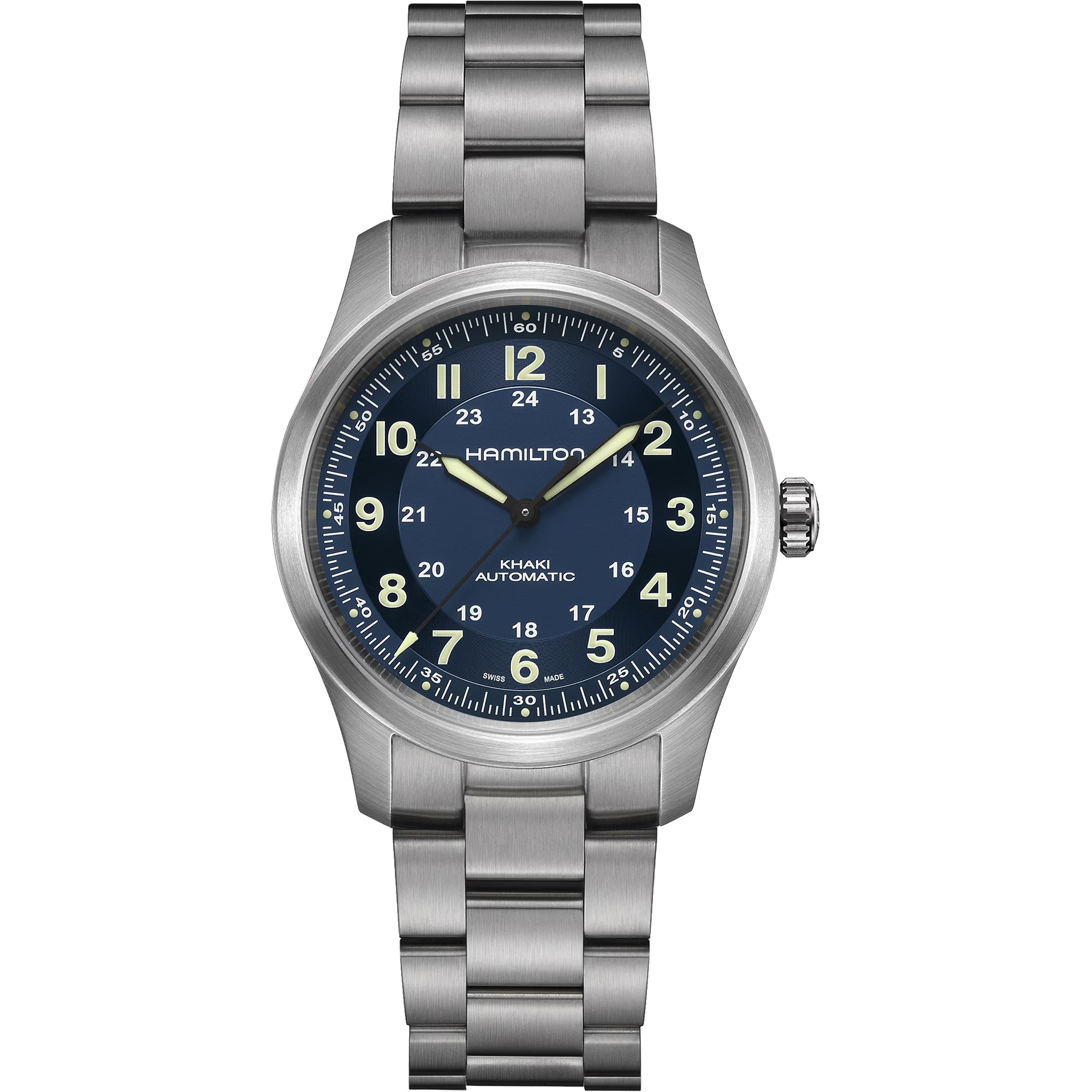 De Hamilton Khaki Field H70205140 is een elegant en duurzaam horloge met een Zwitsers automatisch uurwerk en een titanium kast en band. Met saffierglas en een waterbestendigheid van 10 ATM is het ideaal voor dagelijks gebruik. Draag het als een stijlvol polshorloge bij zowel formele als casual gelegenheden voor een verfijnde uitstraling.