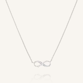Rosefield collier Infinity Staal  met zirkonia's