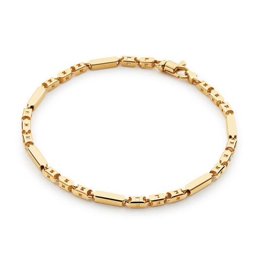 Zilver vergulde schakel armband 