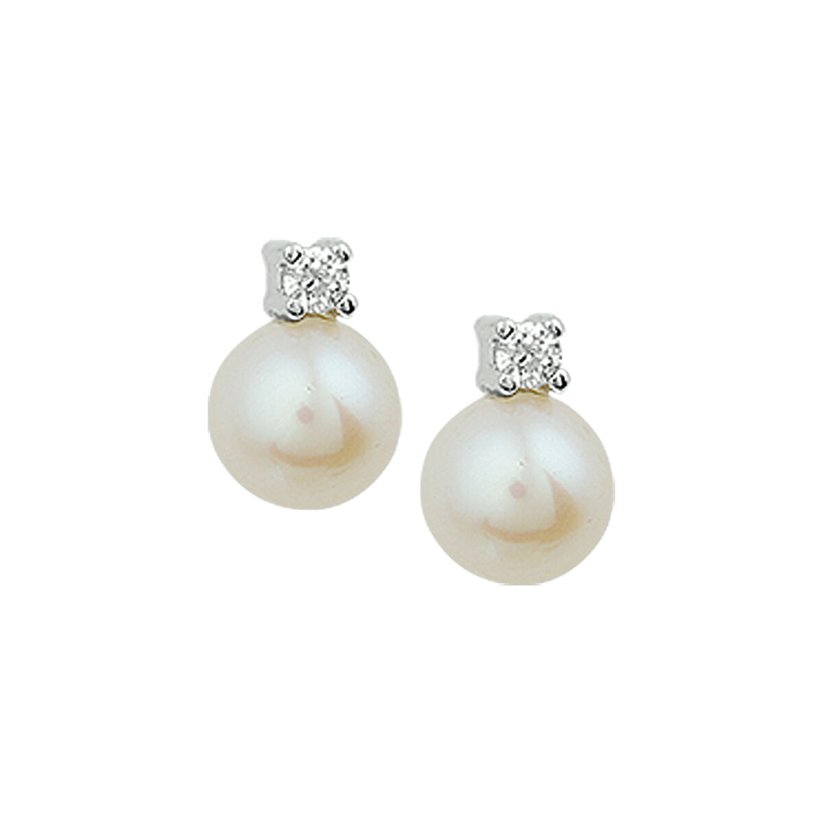 18K gouden oorstekers met akoya parel. 