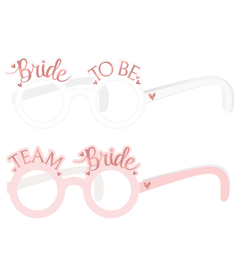 Deze Paper Glasses &ndash; Bride to Be zijn feestelijke accessoires voor vrijgezellenfeesten en bridal showers. De verpakking bevat 8 papieren brillen in het Bride to Be thema, geschikt voor gebruik tijdens fotomomenten en groepsactiviteiten.

De lichte en opvallende brillen zorgen voor een speelse en herkenbare uitstraling binnen het thema. In combinatie met de bijpassende photo props en het photo frame uit dezelfde lijn ontstaat een complete en samenhangende fotocorner.