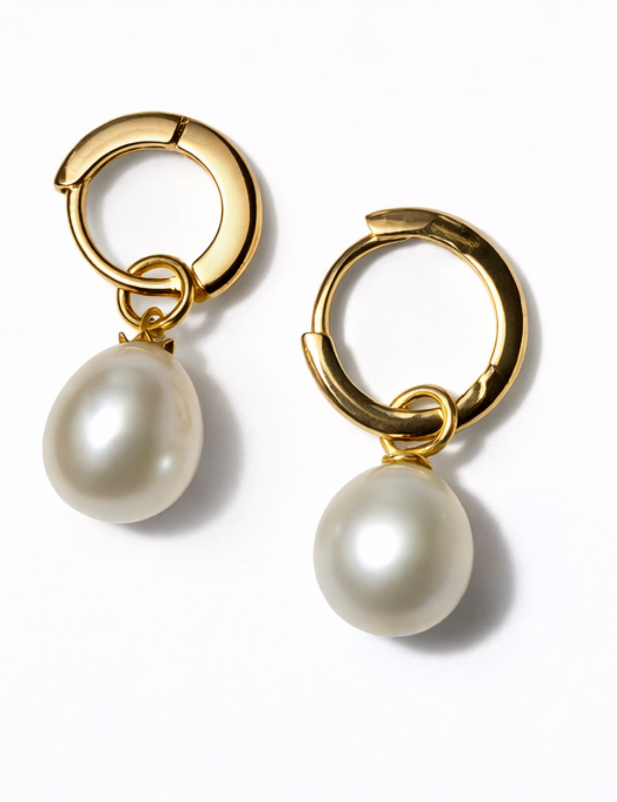 creolen verguld zoetwaterparel