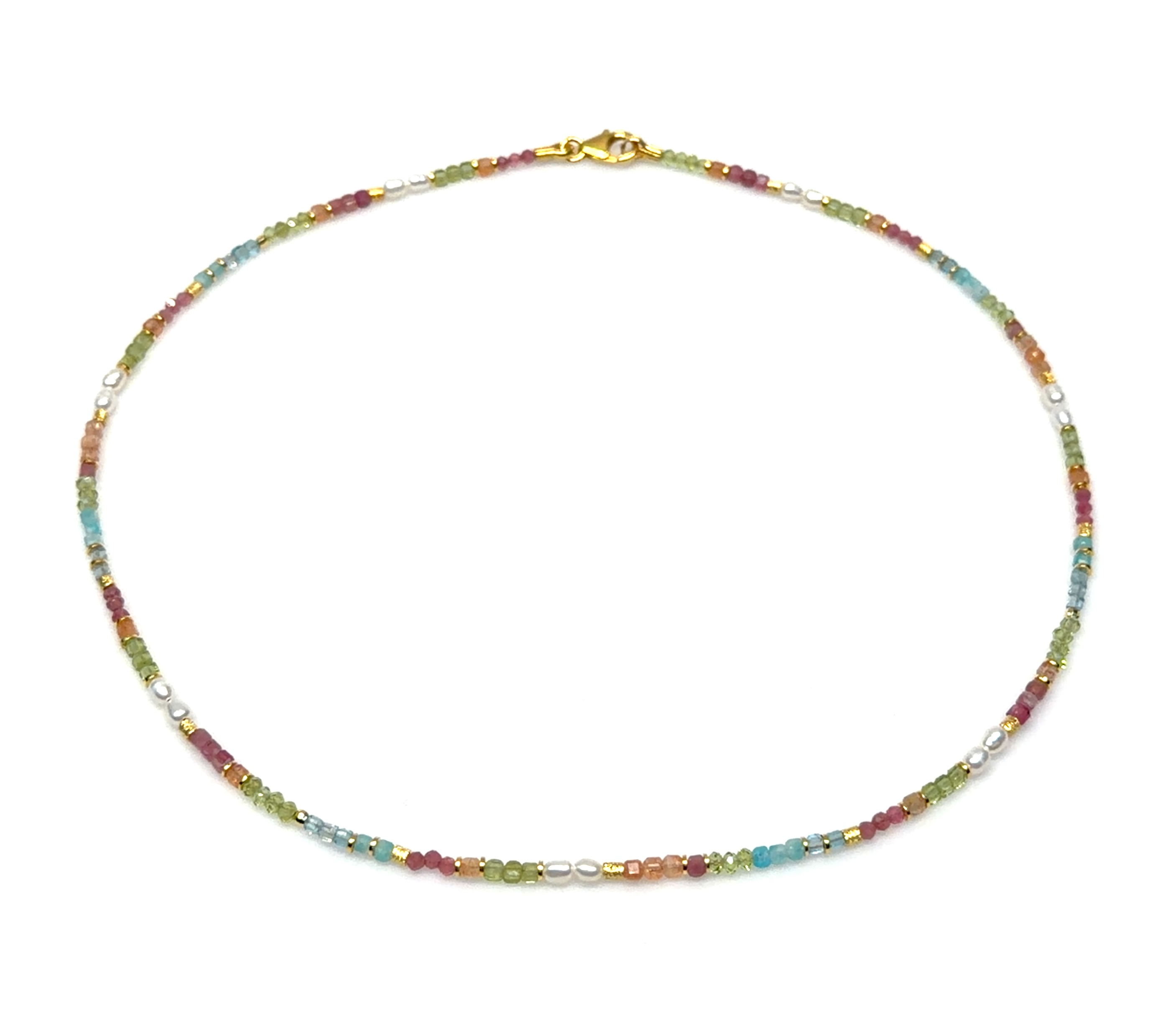 Coll. go, pastel edelstenen en parels 43 cm