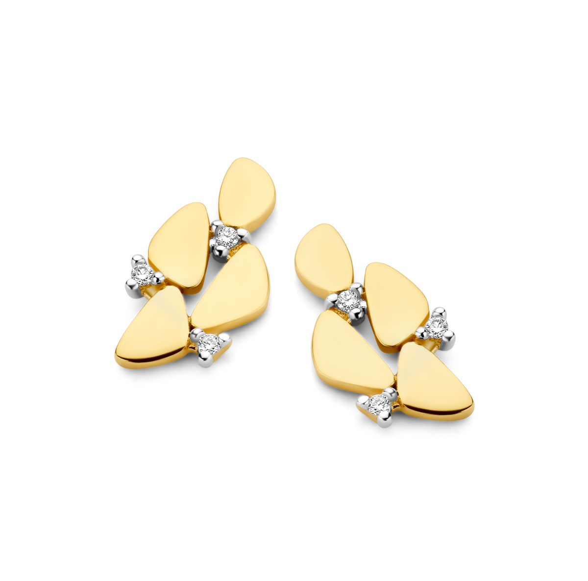 Prachtige 18kt geelgouden oorbellen met diamant (0,03 ct) Ideaal voor dagelijks gebruik en speciale gelegenheden. Combineer ze met andere geelgouden sieraden voor een elegante uitstraling.