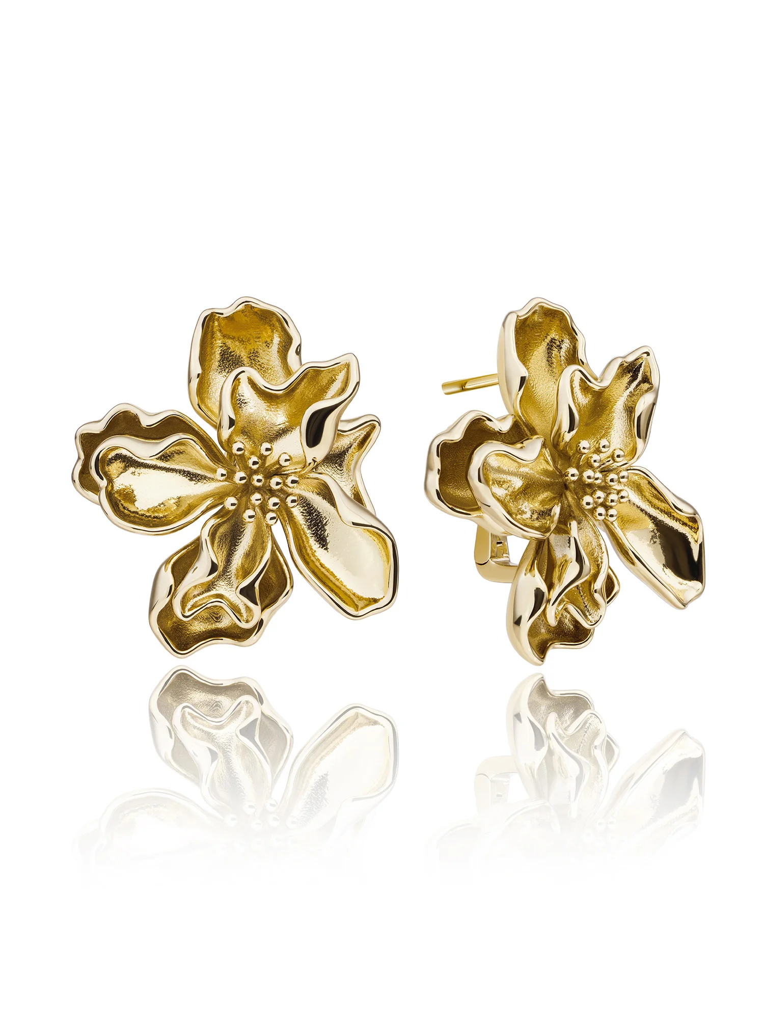 earrings / botanic push back earrings gold 