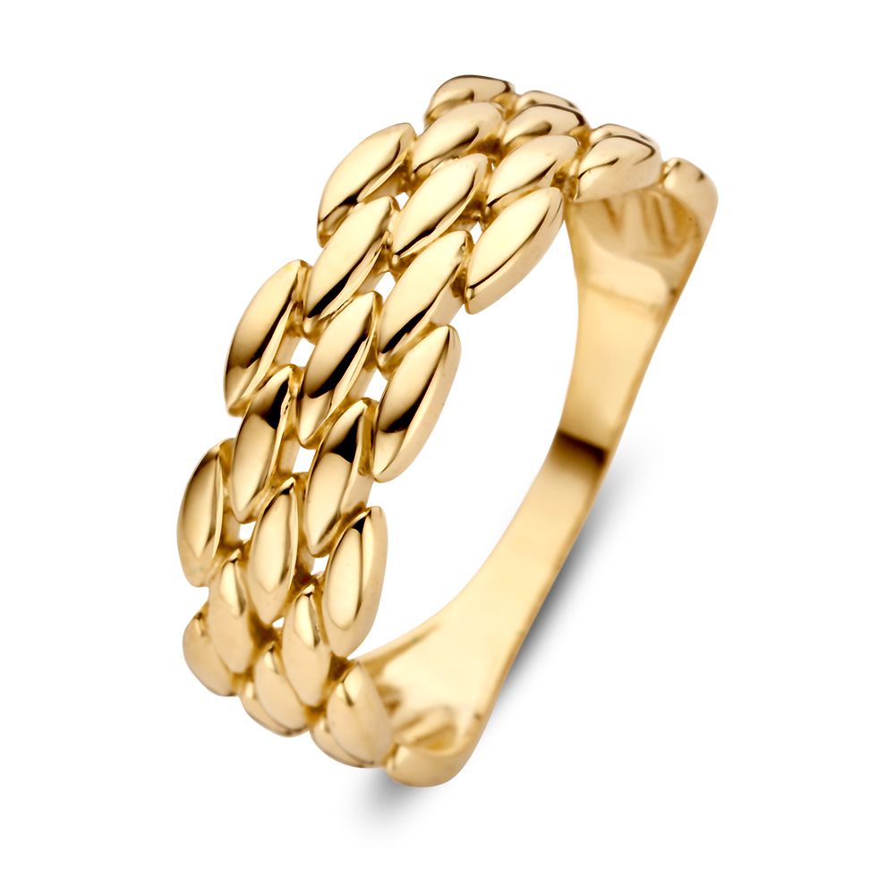 De Excellent Jewelry 14 krt Ring geelgoud is een prachtige ring van goud. Met een breedte van 7 mm, diameter van 54 mm . De ring heeft een glanzende afwerking en straalt luxe uit in zijn gele kleur. Perfect voor dagelijks gebruik. Voeg elegantie toe aan elke outfit. 