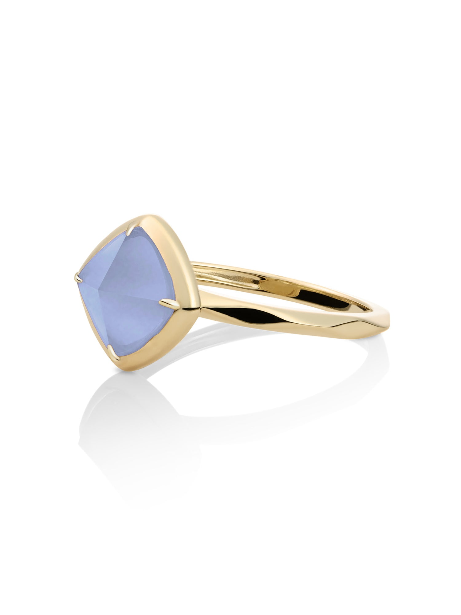 SPARKLING JEWELS 9KT RING MILKY BLUE JADE GOLD