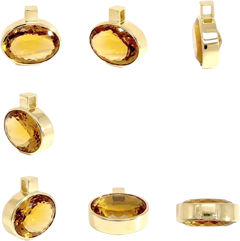 Hanger in 18kt geel goud met 40.31citrine eigen creatie Claude