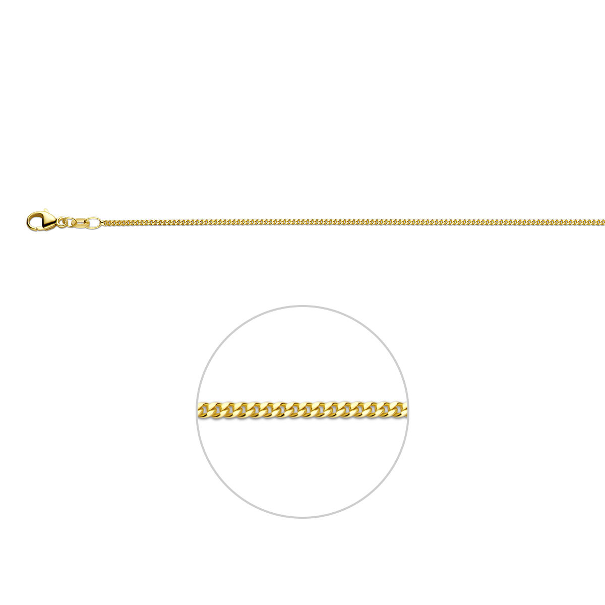  Fjory collier 1,2mm Gourmet op 45cm. Ideaal om alleen te dragen voor een subtiele uitstraling of in laagjes met andere kettingen voor een trendy look. Voeg verfijning toe aan elke outfit.