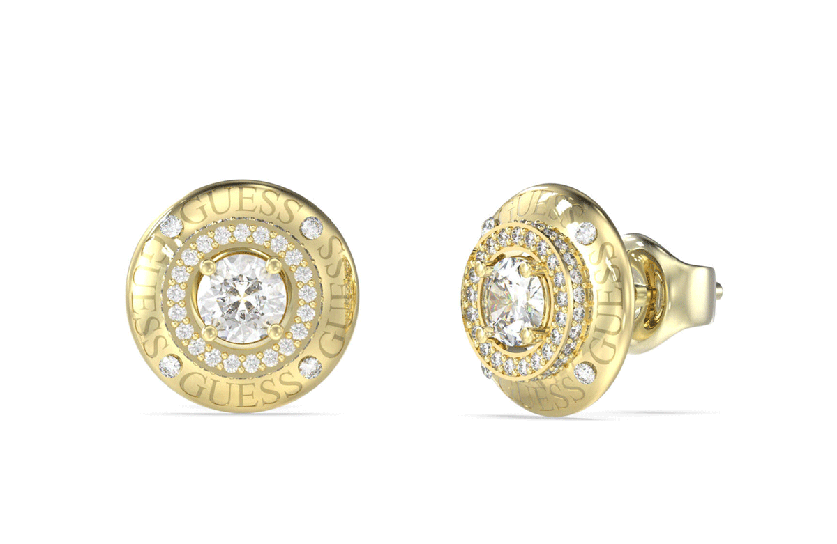 Guess goudkleurige stalen oorstekers met zirkoniastenen