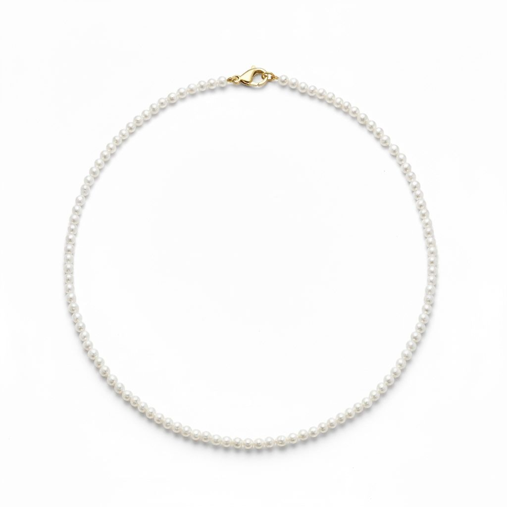 14 karaat geelgouden zoetwaterparel collier met parels van 3 mm x 3,5 mm