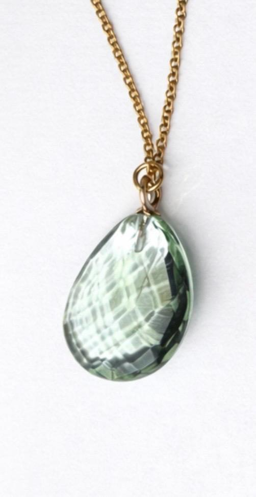 hanger zilver rho Prasiolit A peervorm