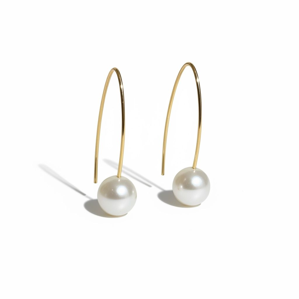 14 karaat geelgouden pareloorhangers met parels van 8,5&ndash;9 mm 