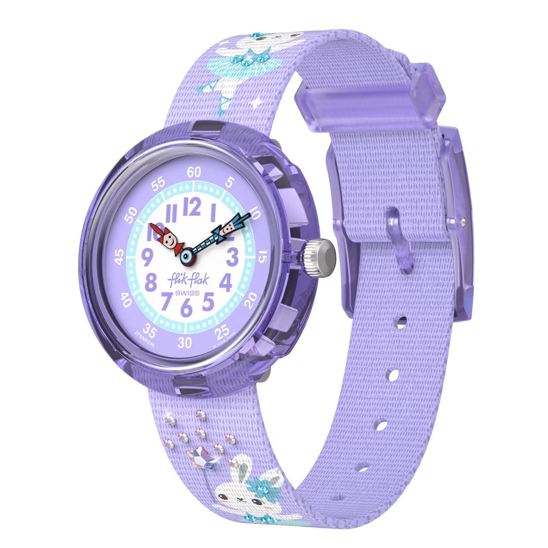 Het SHINING TUTU-kinderhorloge combineert speelse charme met educatieve waarde en helpt kinderen klokkijken. Dankzij de glinsterende details en ronddraaiende konijntjes is het een betoverend, avontuurlijk cadeau.