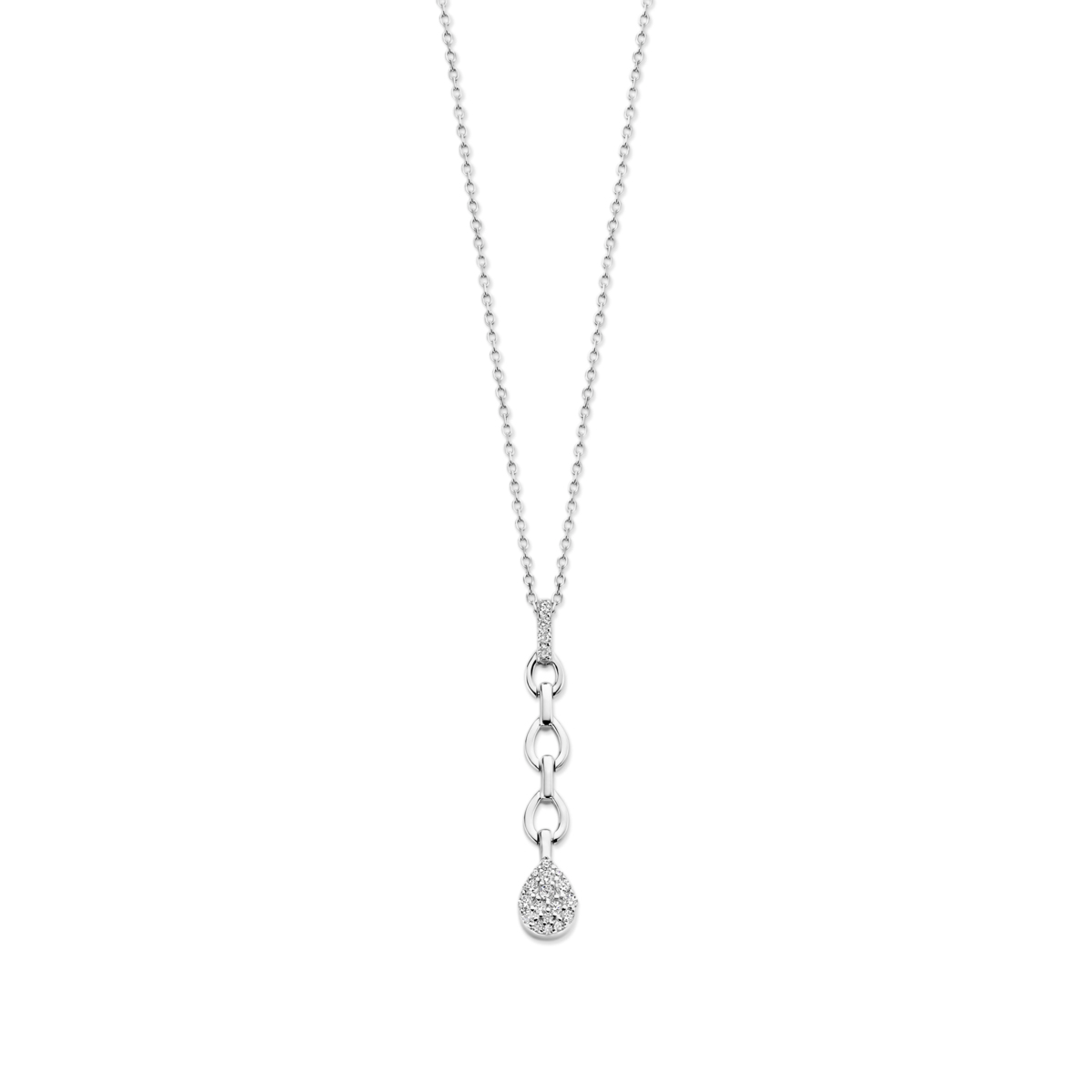 Hanger zilver met zirconia inclusief ketting