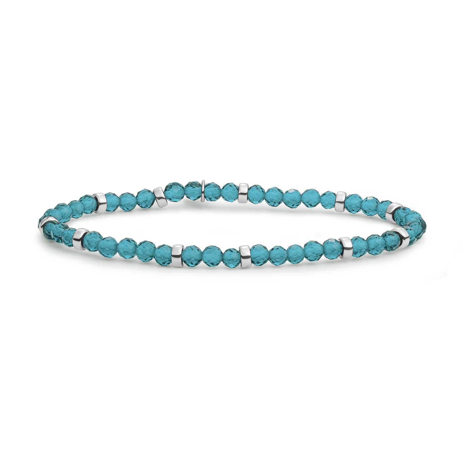 Bracelet | Turquoise Quartz Roundel Interstellar - Silver