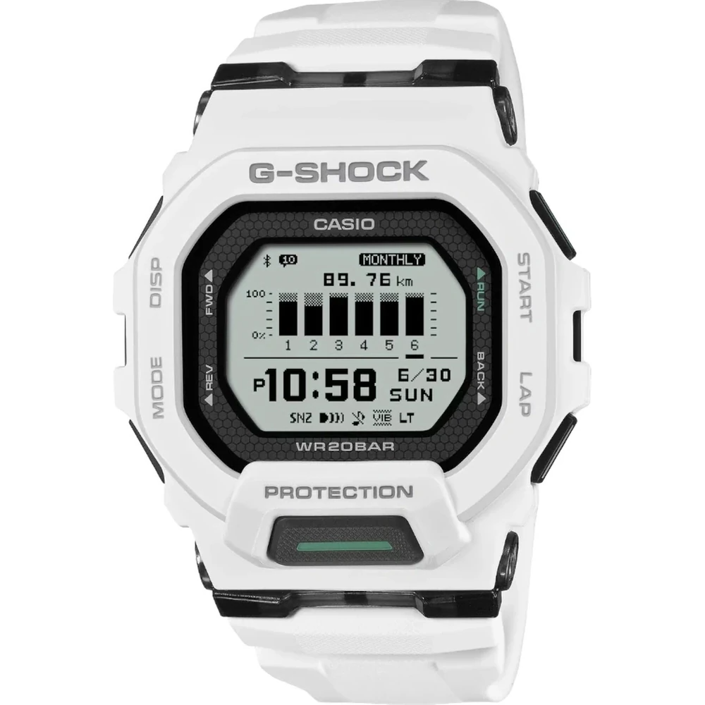 De G-Shock G-Squad GBD-200-7ER is een robuust polshorloge uit de categorie horloges. Dit model staat bekend om zijn stevigheid en sportieve functies zoals stappenteller, calorie&euml;nteller, Bluetooth-connectiviteit en trainingsanalyse. Draag het stevig om de pols voor optimaal comfort en prestaties tijdens sportieve activiteiten. Perfect voor dagelijks gebruik en intensievere trainingen.