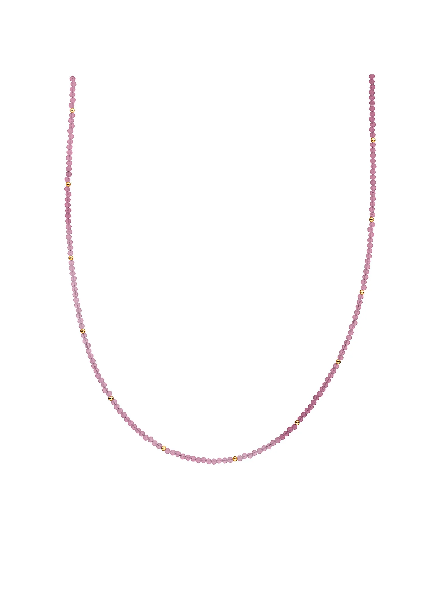 Kralen Ketting 2mm Candy Jade 42cm +2cm. Deze ketting brengt kleur en subtiliteit samen. De 2 mm kralen laten Candy Jade helder spreken, terwijl de verstelbare lengte eenvoudig afstemt op je halslijn. Draag solo voor minimalistische elegantie, of bouw een gelaagde set met een schakelketting en een subtiele hanger. De candykleur harmonieert met goud en zilver en geeft neutrale outfits een frisse gloed. Naast denim en wit ontstaat een speelse balans, bij zwart een modern contrast. De gladde afwerking voelt prettig op de huid en blijft comfortabel tijdens lange dagen. Laat de kleur zacht terugkomen in studs of een ring voor een persoonlijke, samenhangende set.