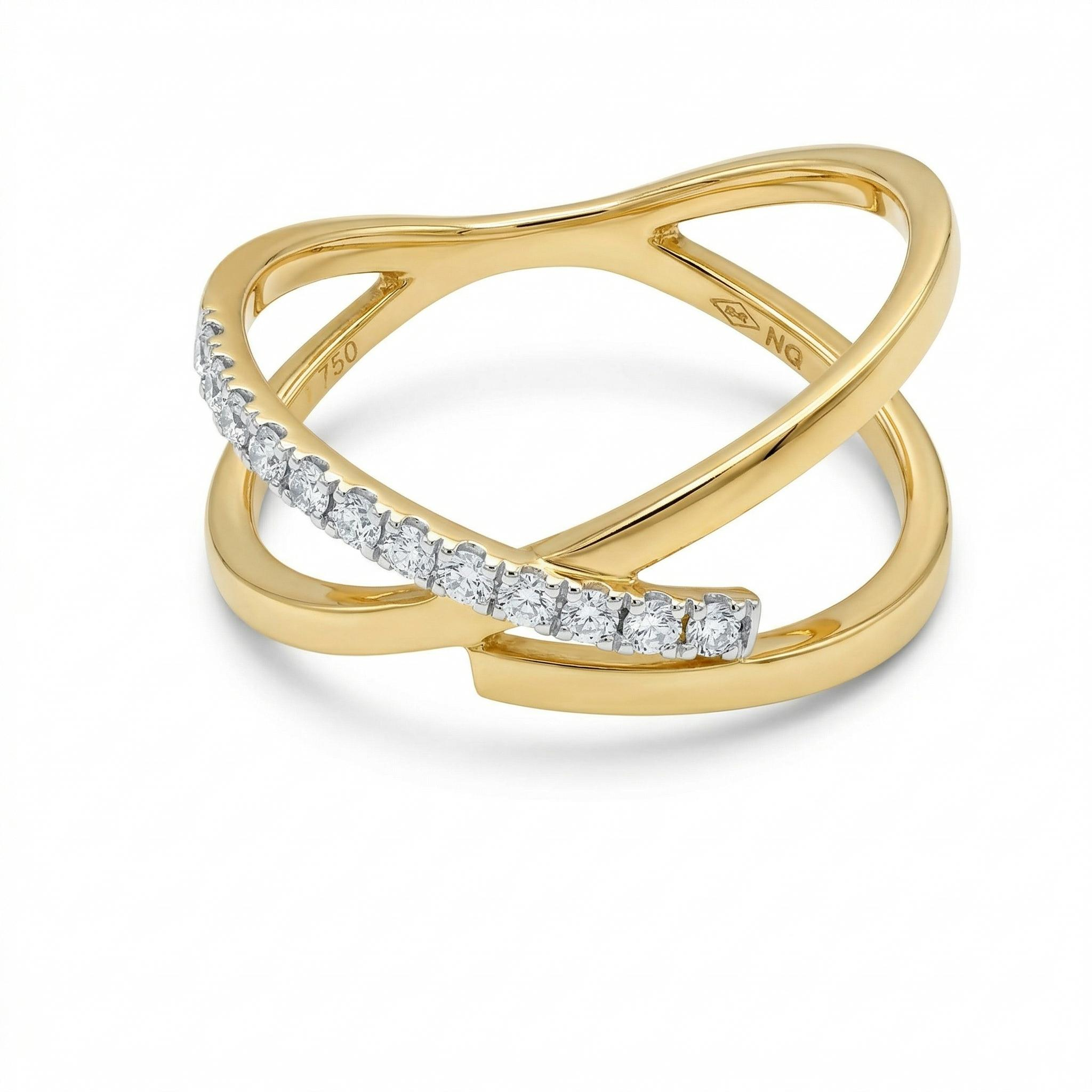Ring in bicolor 18kt goud met 0.17ct diamant