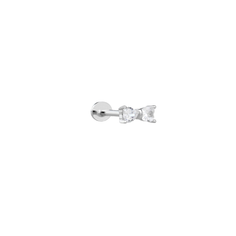 MY iMenso ODM "1 ear piercing 2 Heart CZ 4mm" earstud (925/rhod-plated)