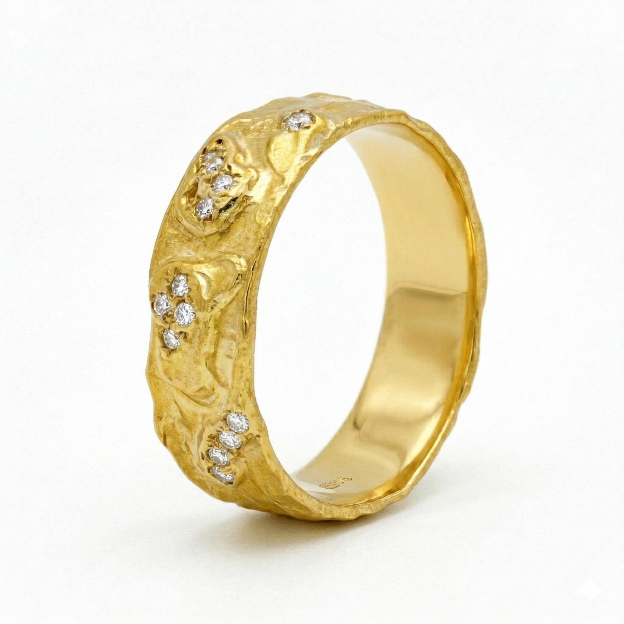 ring in 18kt goud met diamant. unieke creatie