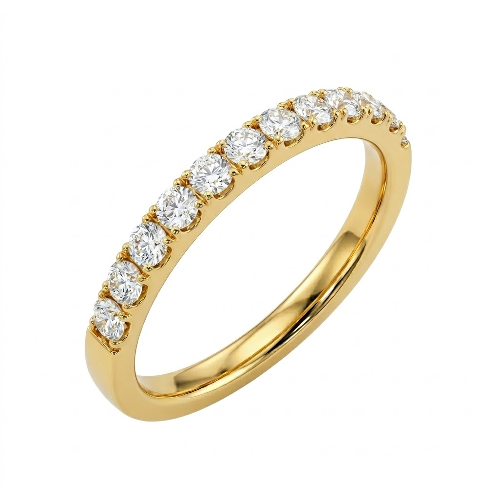 18kt GG alliance castle + 0.27ct brilj 9 x 0.03ct