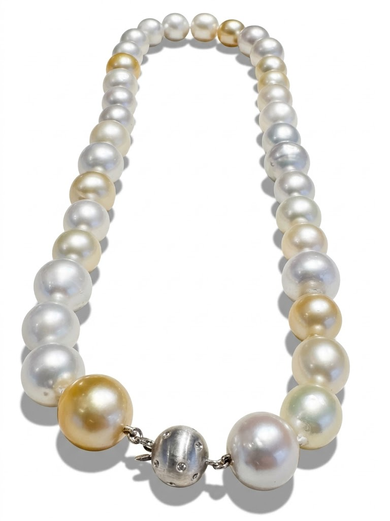 zuidzeeparel met 18karaat slot met briljant De mooie grote parels met enorm veel diepte worden gekweekt in Australi&euml; en de Filipijnen