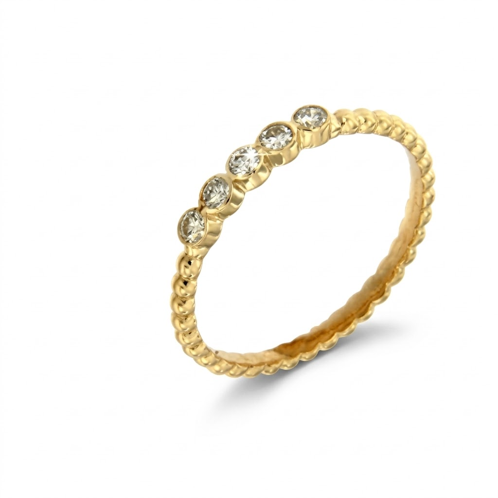 geelgouden ring 18kt met 0.15ct diamant