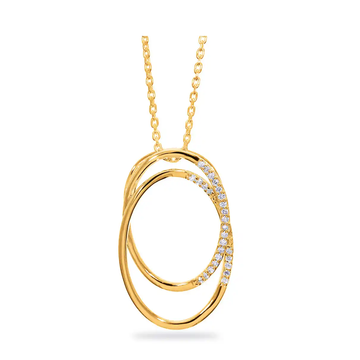 Geel gouden collier met diamant briljant geslepen