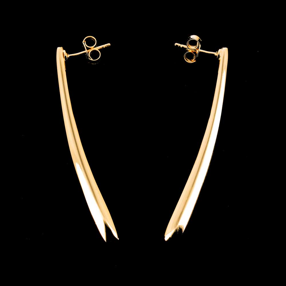 Sanjoya - Zilveren pegel oorhangers, verguld, 6cm - CLE1219001