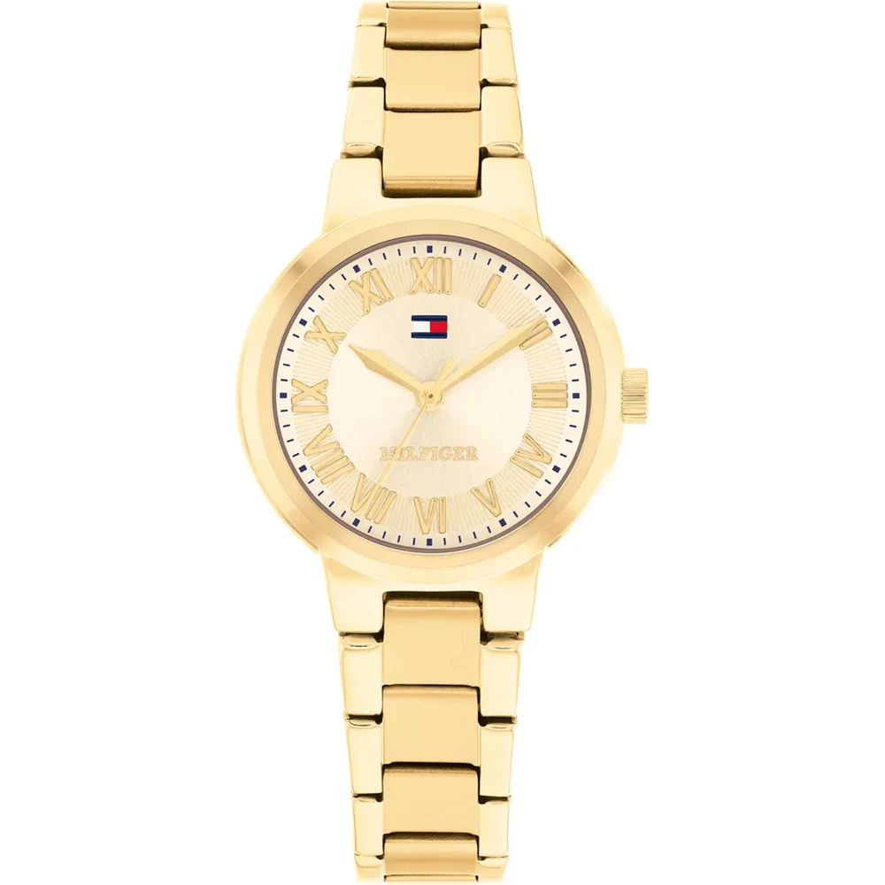 Dit Tommy Hilfiger horloge heeft een kast gemaakt van Roestvrijstaal met een diameter van 28 mm en is voorzien van een Roestvrijstaal band. In de kast bevindt zich een Seiko kwaliteitsuurwerk en is afgewerkt met Mineraalglas.
Het horloge is 3ATM. Dit betekent dat het horloge spatwaterdicht is.. Verder wordt het horloge geleverd met 2 jaar garantie.
.