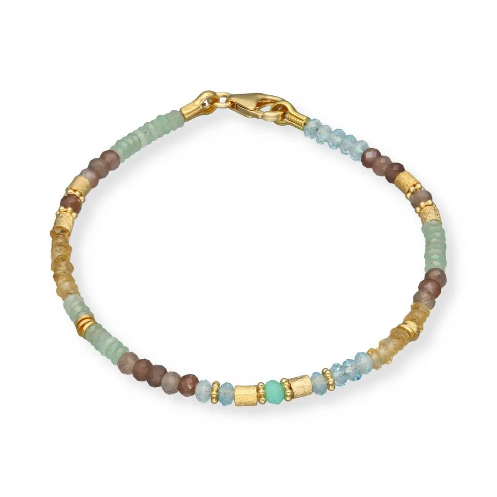 Armband go, citrien, amazoniet, maansteen, chryso, aqua